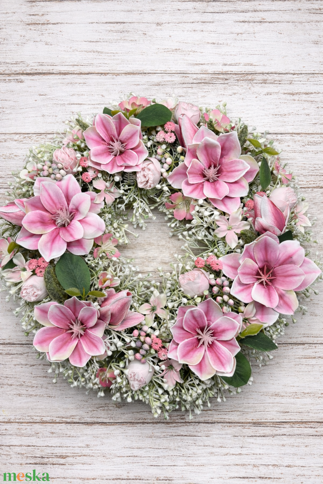 Magnóliás koszorú - otthon & életmód - dekoráció - ajtó- és ablak dekoráció - ajtódísz & kopogtató - Meska.hu