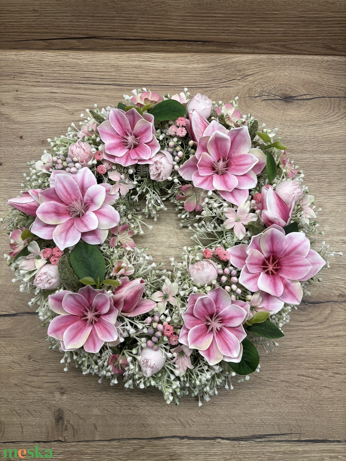 Magnóliás koszorú - otthon & életmód - dekoráció - ajtó- és ablak dekoráció - ajtódísz & kopogtató - Meska.hu