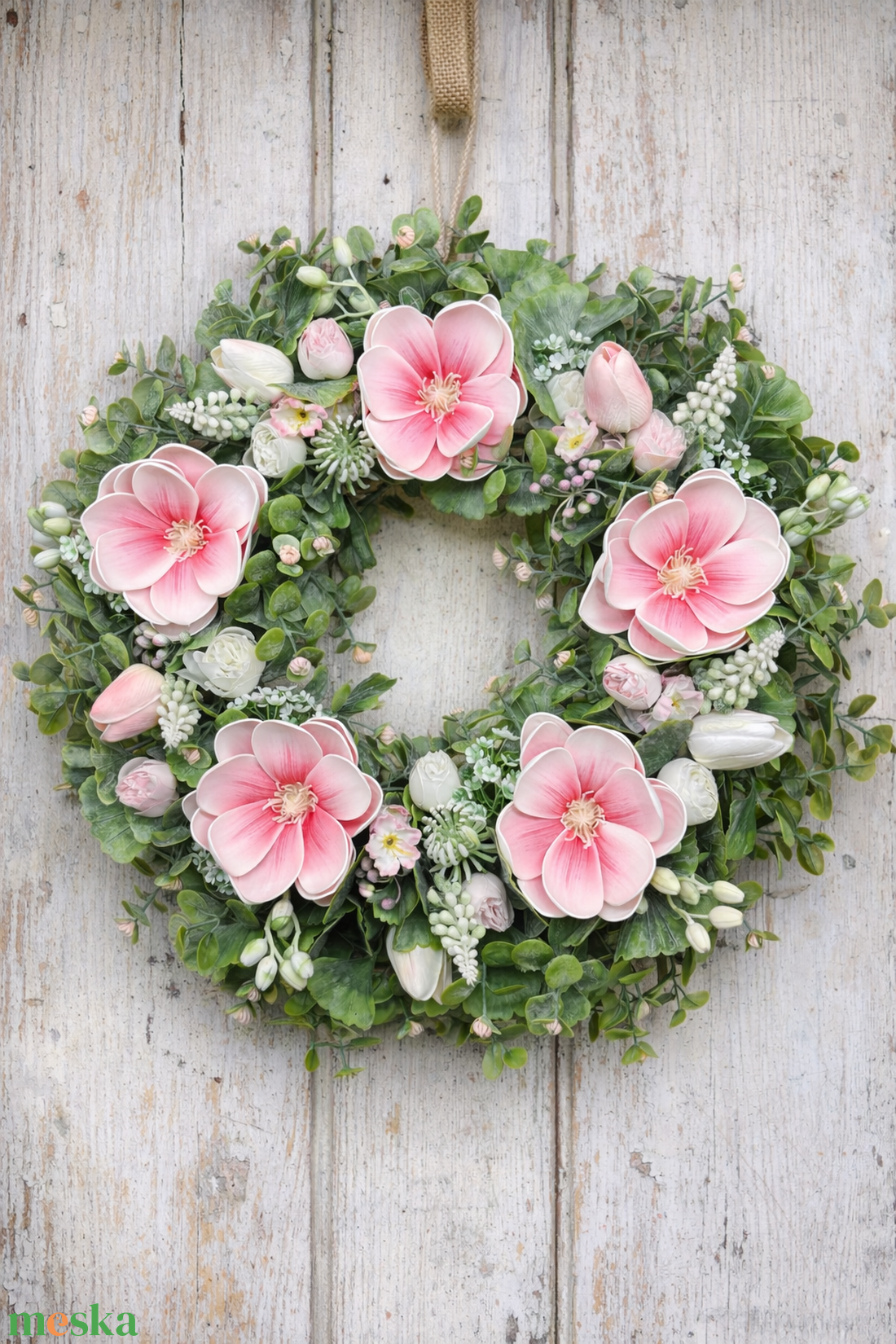 Nagy méretű magnólia koszorú - otthon & életmód - dekoráció - ajtó- és ablak dekoráció - ajtódísz & kopogtató - Meska.hu