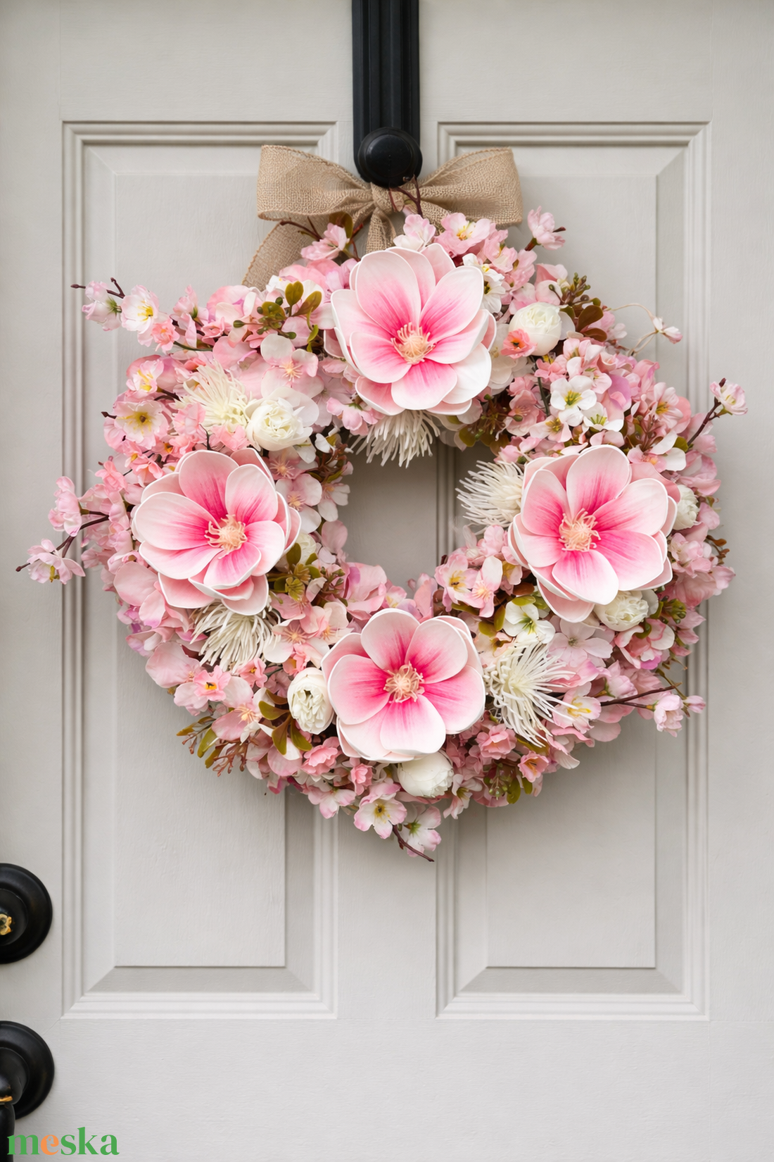 Magnólia koszorú - otthon & életmód - dekoráció - ajtó- és ablak dekoráció - ajtódísz & kopogtató - Meska.hu
