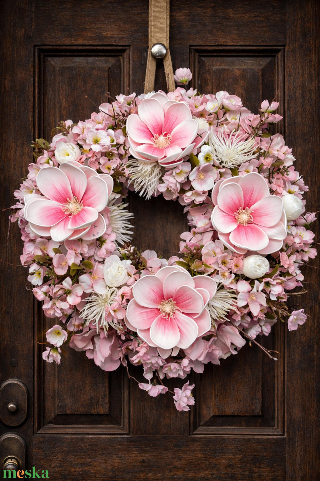 Magnólia koszorú - otthon & életmód - dekoráció - ajtó- és ablak dekoráció - ajtódísz & kopogtató - Meska.hu