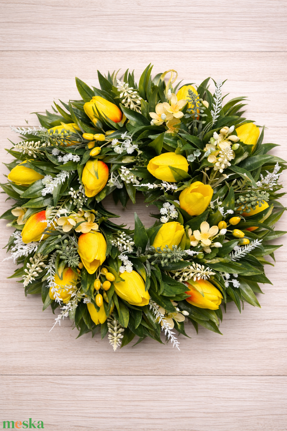 Tulipános koszorú - otthon & életmód - dekoráció - ajtó- és ablak dekoráció - ajtódísz & kopogtató - Meska.hu