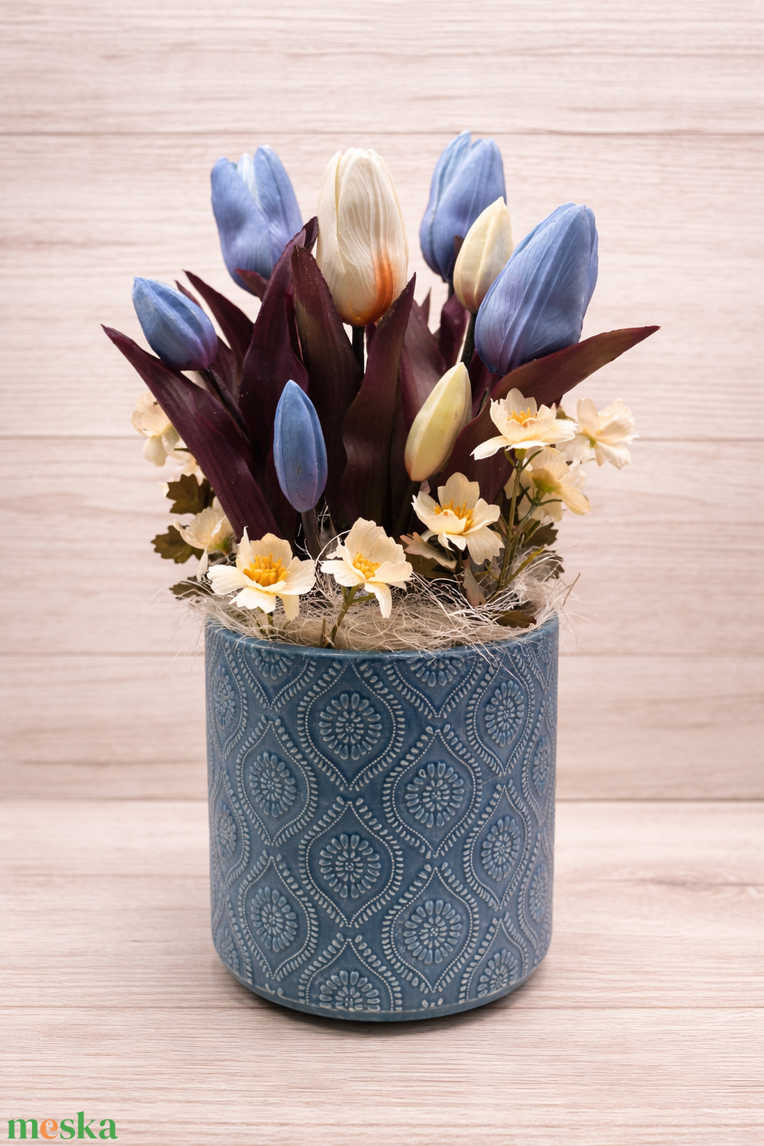 Tulipános asztali dísz - otthon & életmód - virágdekoráció - virágdíszek - asztali virágdísz - Meska.hu