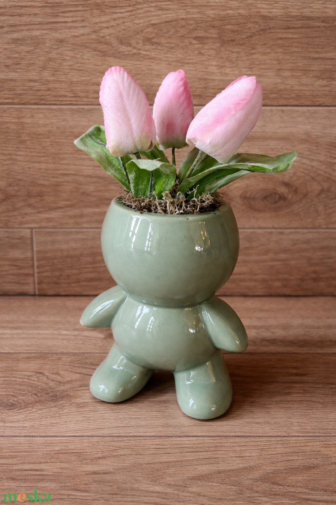 Tulipános kerámia figurák - otthon & életmód - virágdekoráció - virágdíszek - asztali virágdísz - Meska.hu