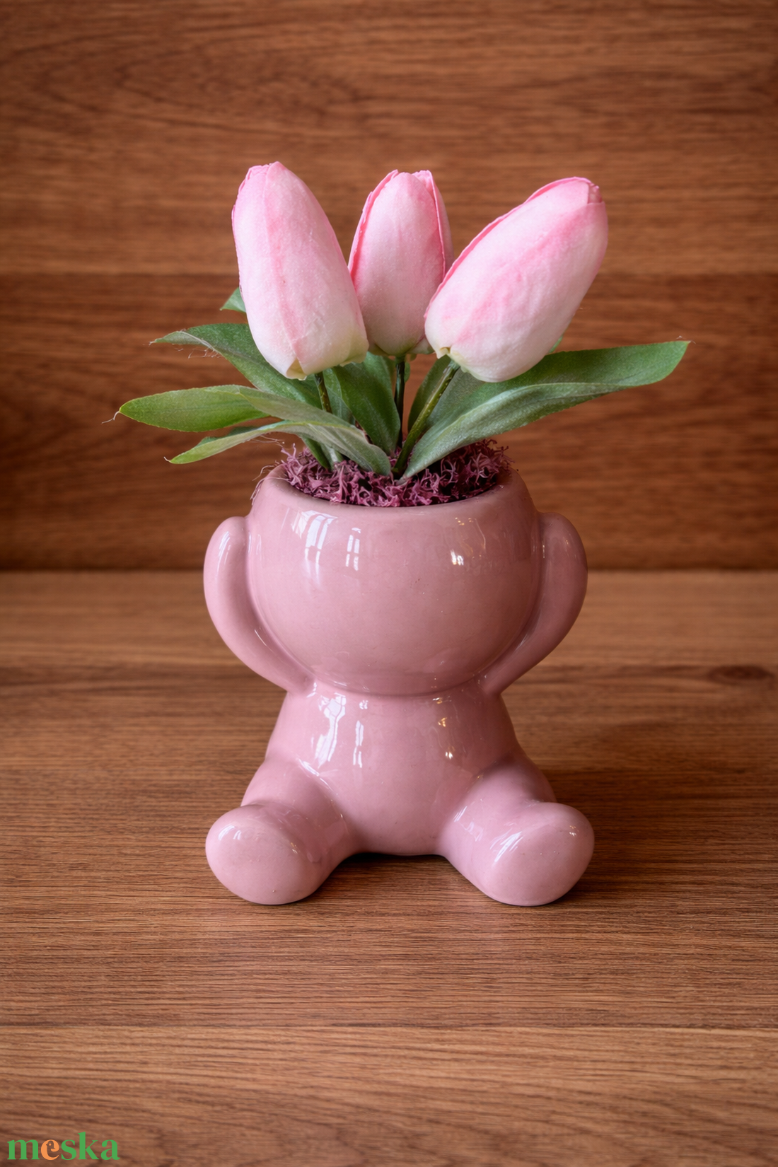 Tulipános kerámia figurák - otthon & életmód - virágdekoráció - virágdíszek - asztali virágdísz - Meska.hu