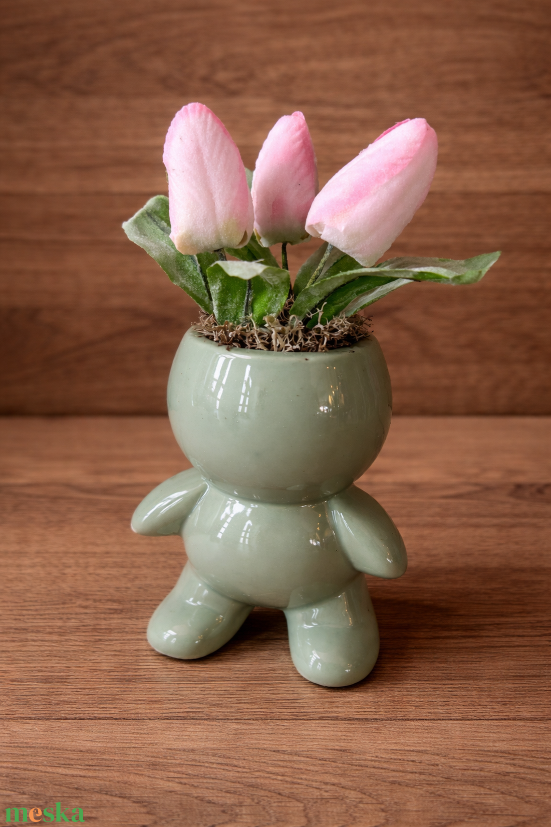 Tulipános kerámia figurák - otthon & életmód - virágdekoráció - virágdíszek - asztali virágdísz - Meska.hu