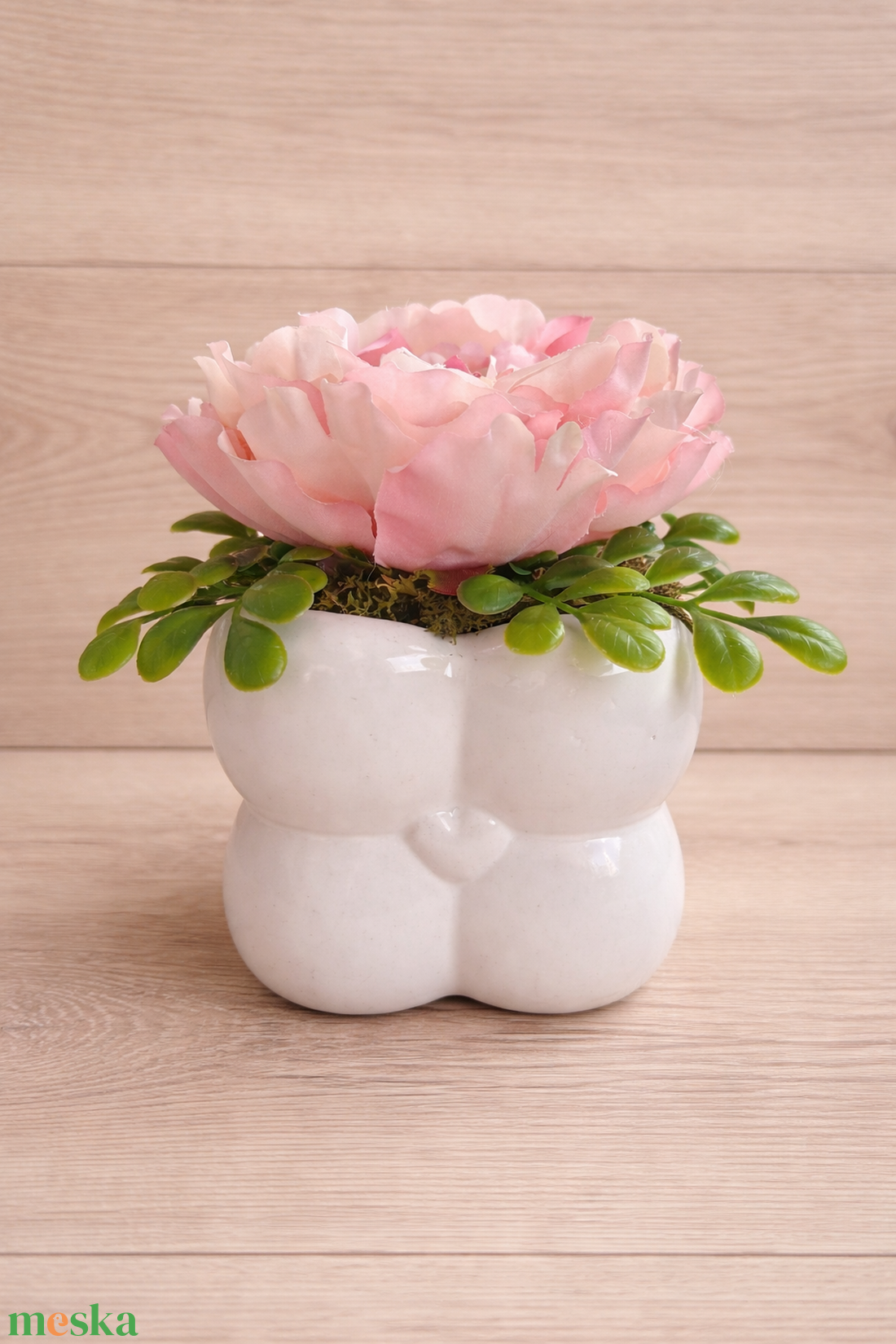 Virág kerámia kaspóban - otthon & életmód - virágdekoráció - virágdíszek - asztali virágdísz - Meska.hu