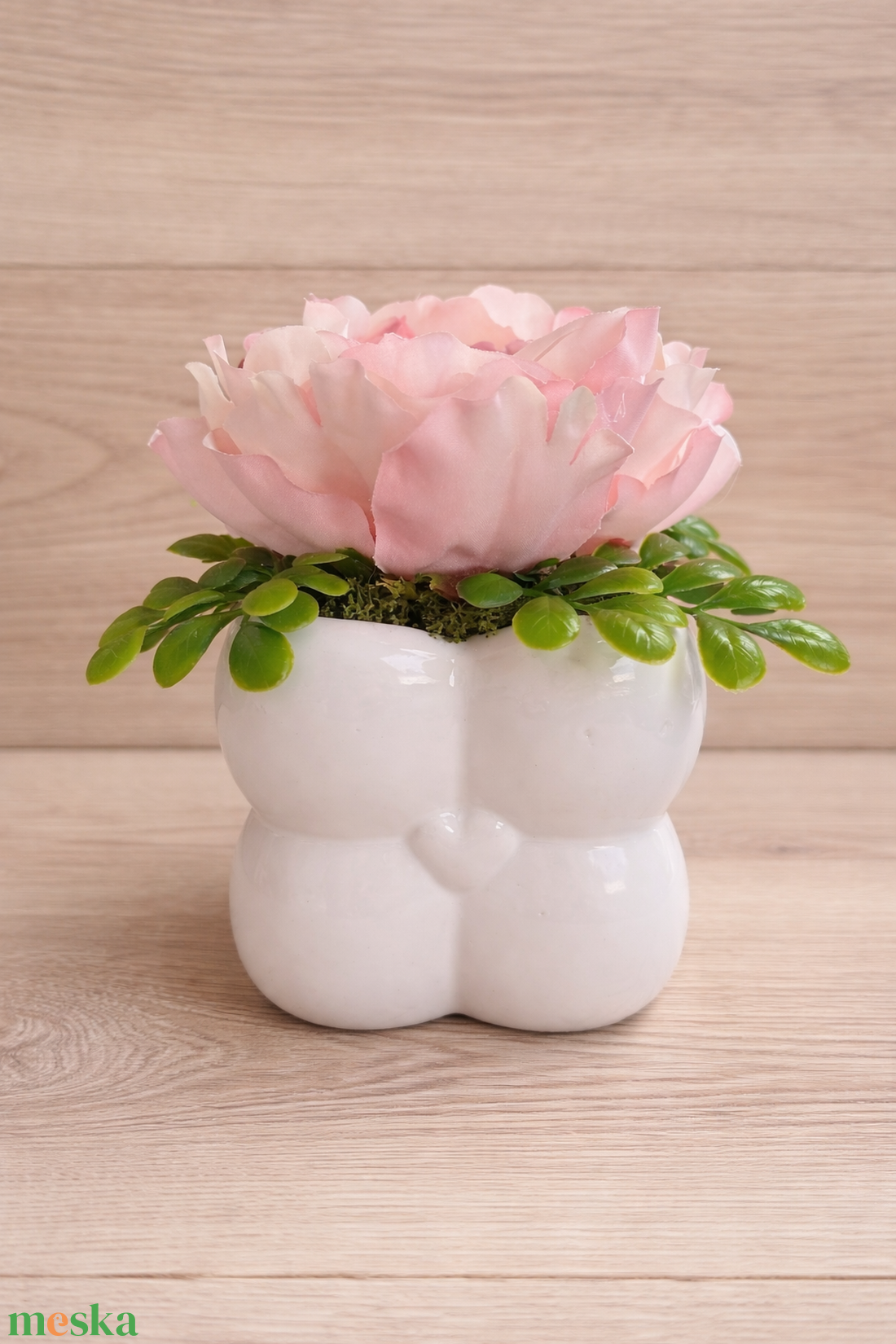 Virág kerámia kaspóban - otthon & életmód - virágdekoráció - virágdíszek - asztali virágdísz - Meska.hu