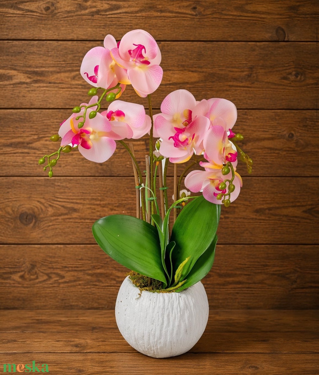 Élethű orchidea kaspóban - otthon & életmód - virágdekoráció - virágdíszek - asztali virágdísz - Meska.hu