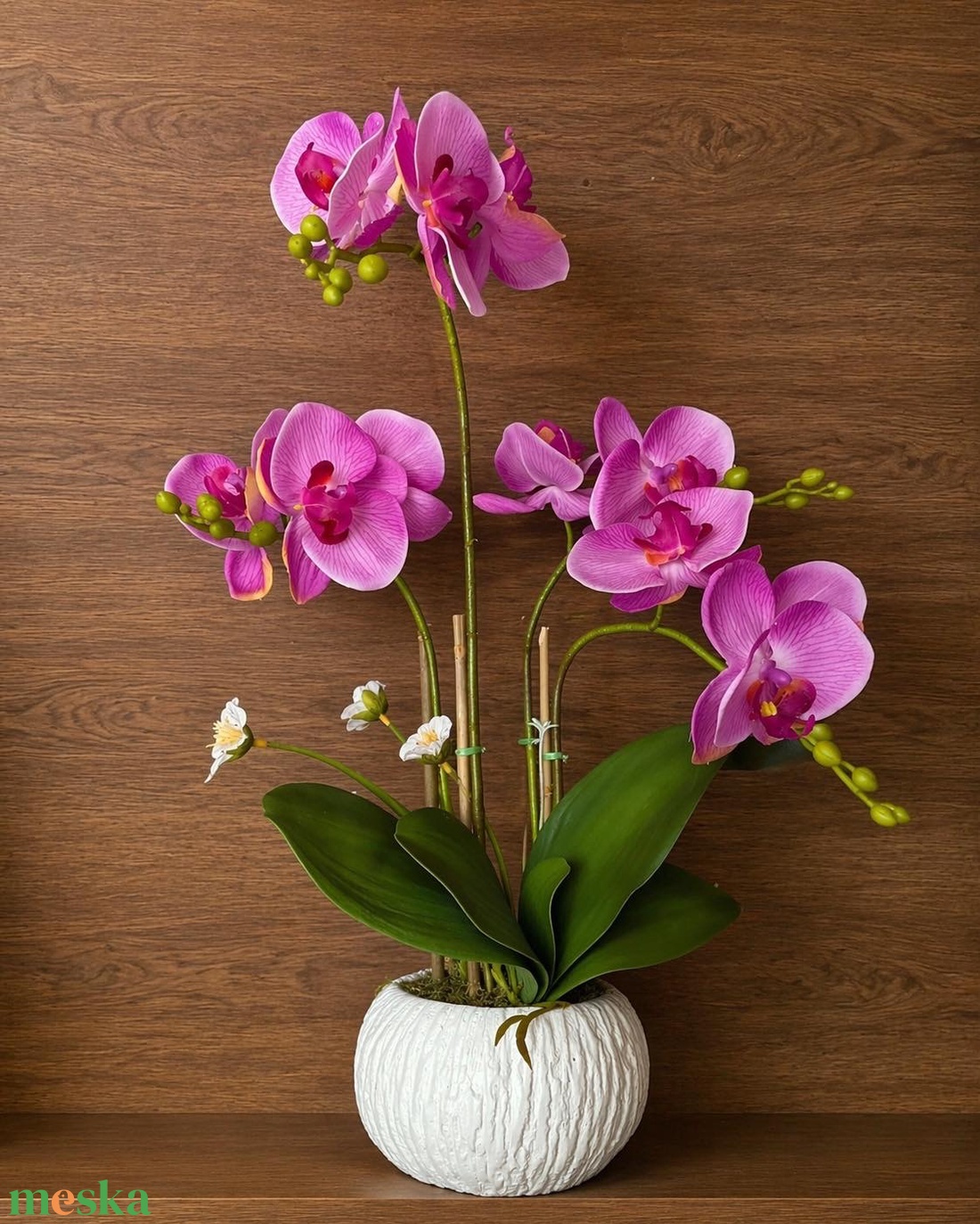 Élethű orchidea kaspóban - otthon & életmód - virágdekoráció - virágdíszek - asztali virágdísz - Meska.hu