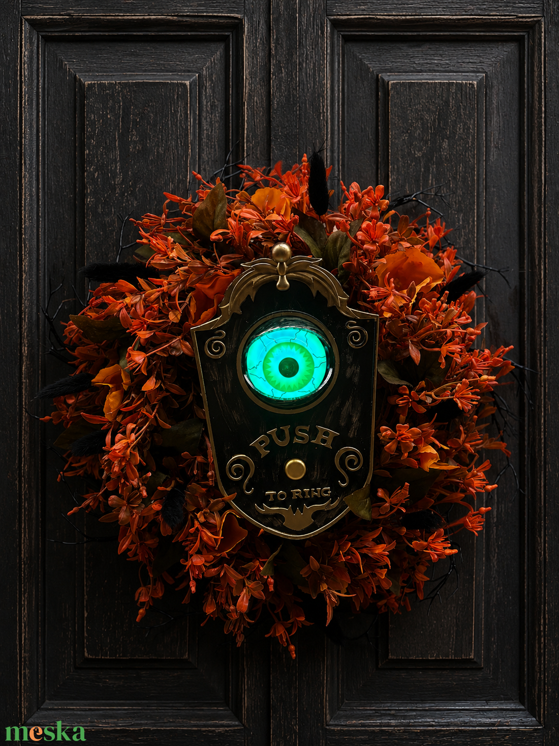  Horror csengős halloween koszorú - otthon & életmód - dekoráció - halloween - halloweeni ajtódíszek és ablakdíszek - Meska.hu