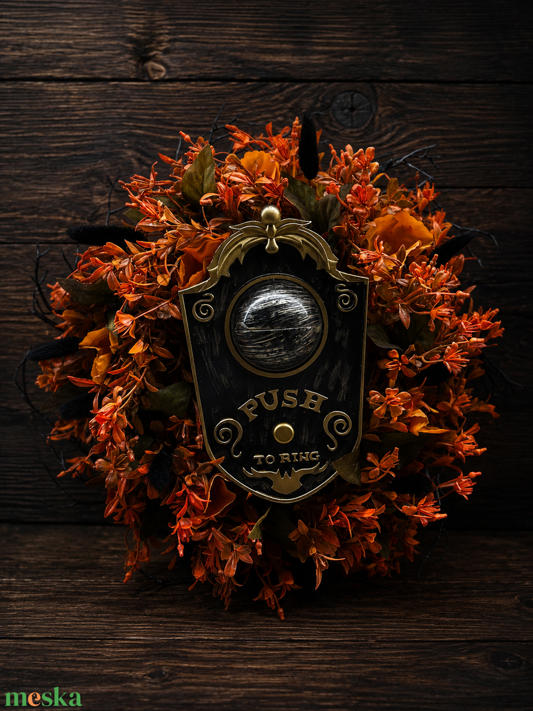  Horror csengős halloween koszorú - otthon & életmód - dekoráció - halloween - halloweeni ajtódíszek és ablakdíszek - Meska.hu