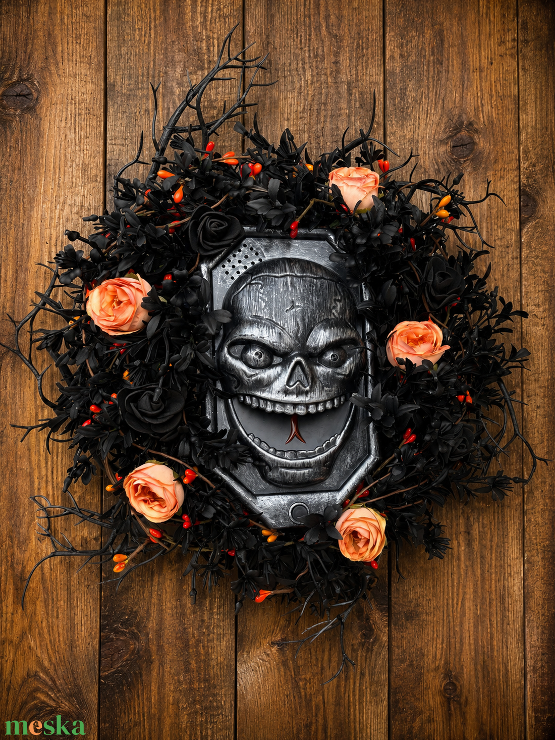 Halloween csengős koszorú - otthon & életmód - dekoráció - halloween - halloweeni ajtódíszek és ablakdíszek - Meska.hu