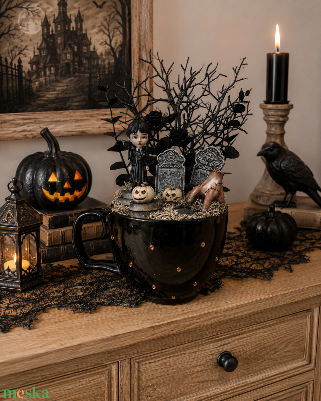 Wednesday és Izé halloween dekoráció - otthon & életmód - dekoráció - halloween - halloweeni dekoráció - Meska.hu