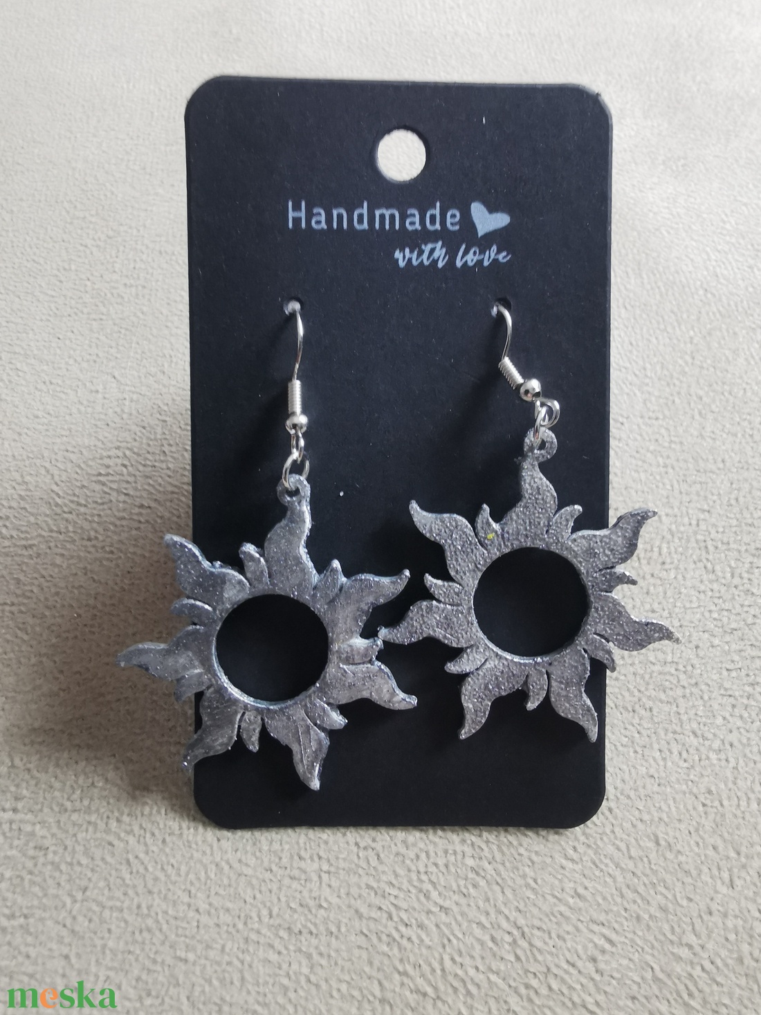 Nap fülbevaló  - ékszer - fülbevaló - lógós kerek fülbevaló - Meska.hu