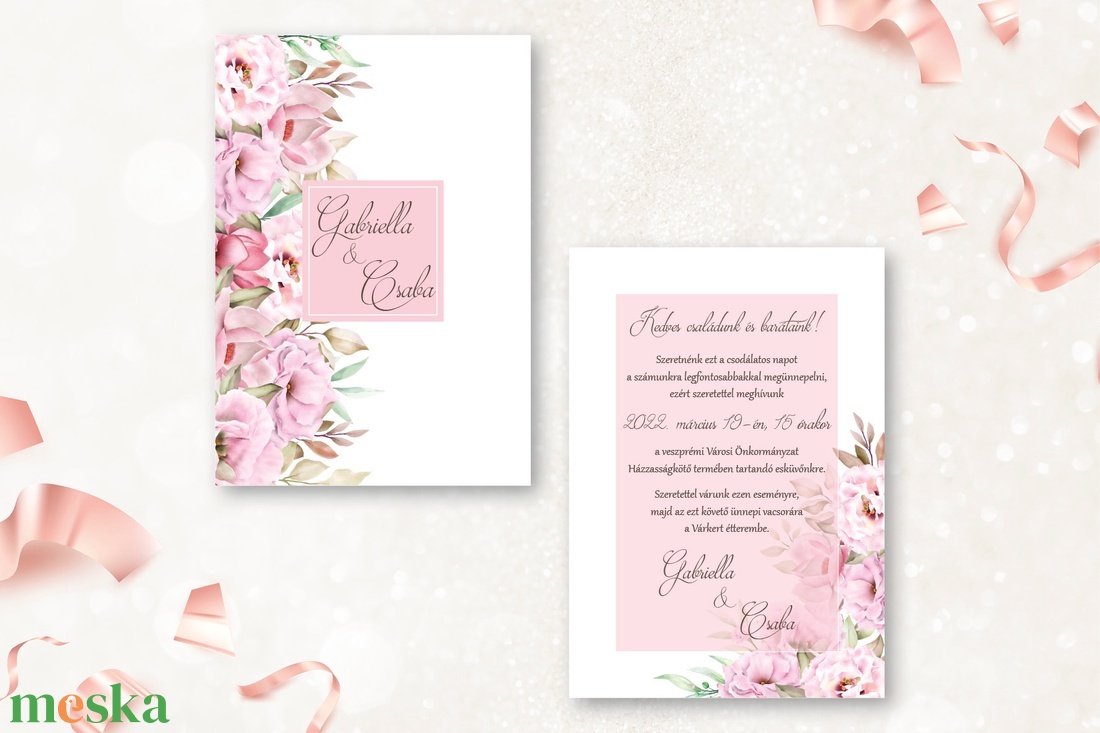 Romantikus, aquarell-pink rózsás esküvői meghívó - esküvő - meghívó & kártya - meghívó - Meska.hu Romantikus, aquarell-pink rózsás esküvői meghívó - esküvő - meghívó & kártya - meghívó - Meska.hu