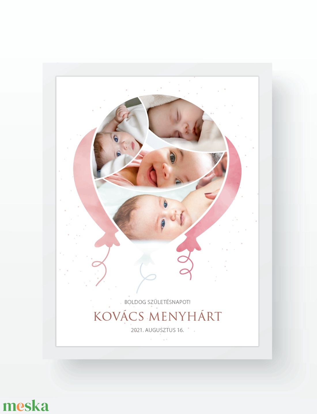 Lufis montázs -  születésnapi fényképes poszter - babaszoba - gyerekszoba - újszülött kép - otthon & életmód - dekoráció - kép & falikép - plakát - Meska.hu