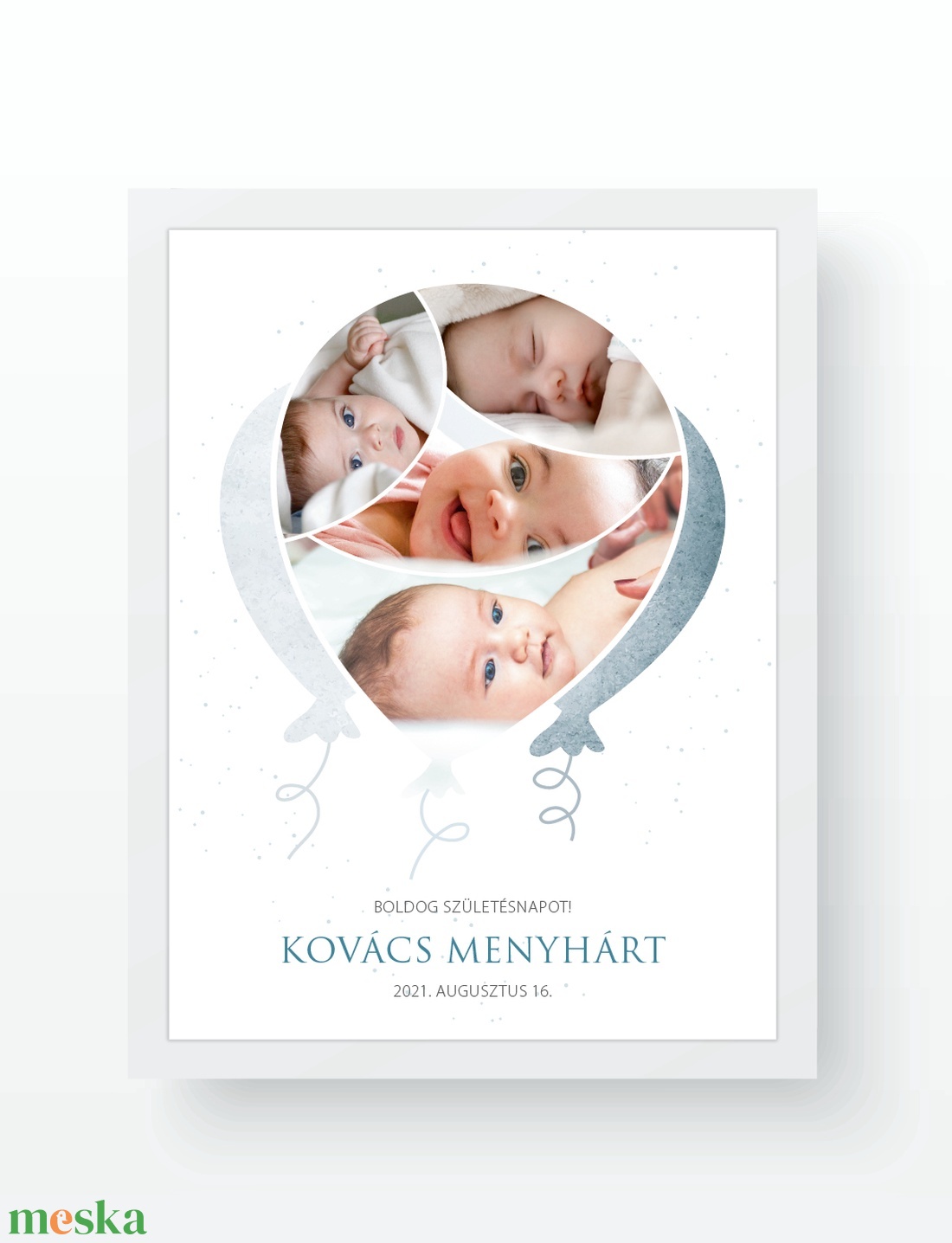 Lufis montázs -  születésnapi fényképes poszter - babaszoba - gyerekszoba - újszülött kép - otthon & életmód - dekoráció - kép & falikép - plakát - Meska.hu