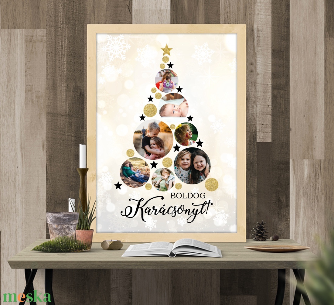 Karácsonyfa montázs, falikép karácsonyra - otthon & lakás - dekoráció - kép & falikép - poszter - Meska.hu