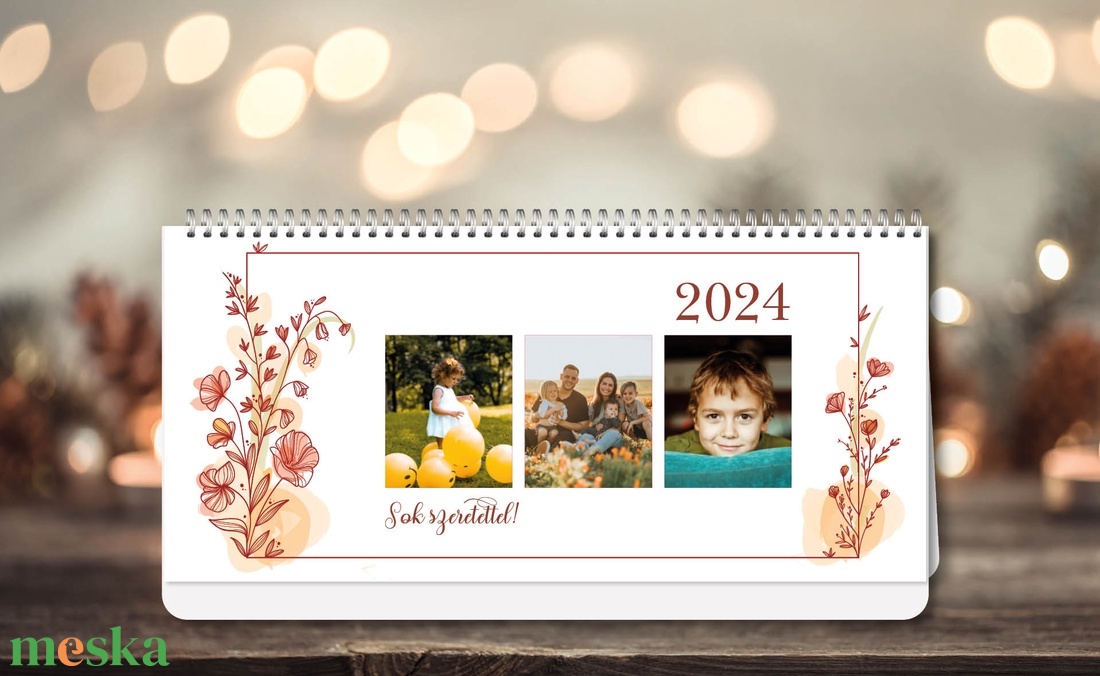 2024-es fényképes családi asztali naptár (heti kiosztással) - otthon & lakás - dekoráció - fali és függő dekoráció - falinaptár & öröknaptár - Meska.hu