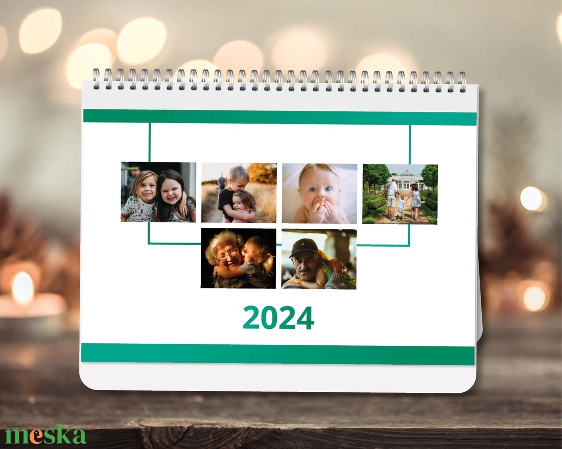 2024-es fényképes, családi, asztali naptár (havi kiosztással) - otthon & lakás - dekoráció - fali és függő dekoráció - falinaptár & öröknaptár - Meska.hu