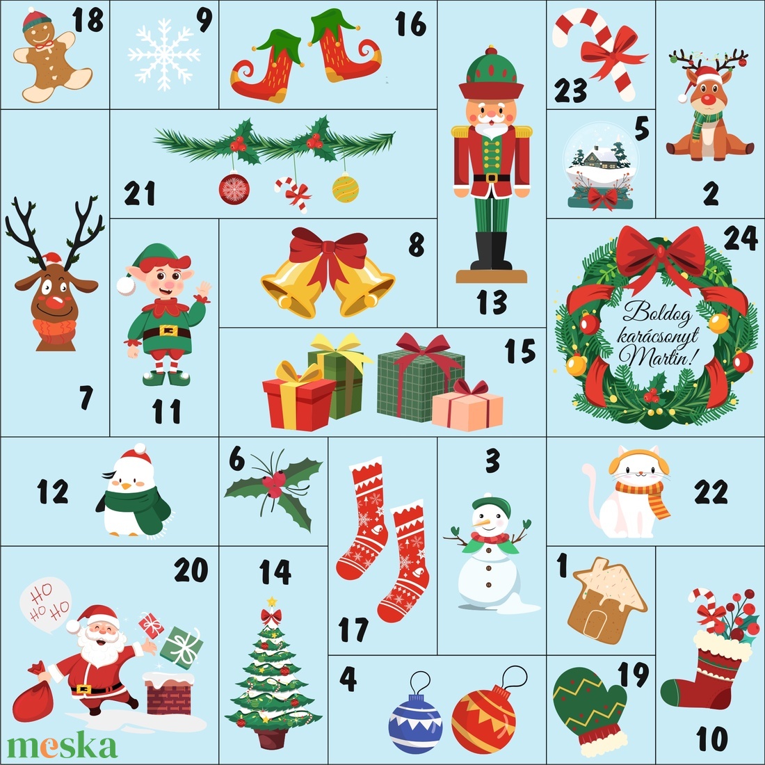 Karácsonyi, névre szóló adventi naptár - karácsony - adventi díszek - adventi naptár - Meska.hu Karácsonyi, névre szóló adventi naptár - karácsony - adventi díszek - adventi naptár - Meska.hu