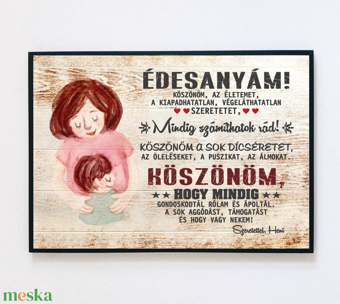 Édesanya - falikép - Anyák napja, születésnap, névnap, bármely alkalomra - otthon & életmód - dekoráció - kép & falikép - poszter - Meska.hu