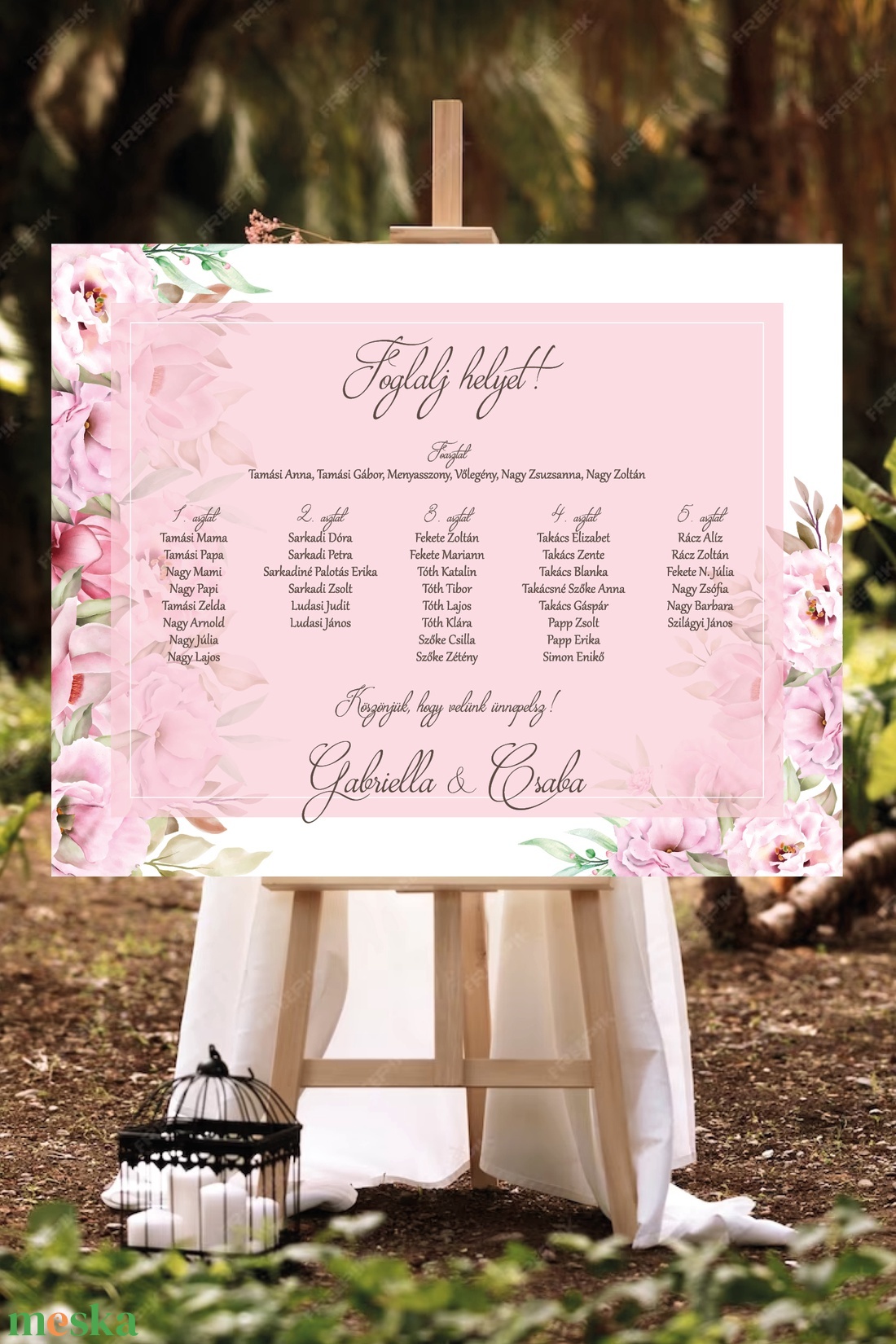 Romantikus, aquarell-pink rózsás - ültetési rend - esküvő - meghívó & kártya - ültetési rend - Meska.hu Romantikus, aquarell-pink rózsás - ültetési rend - esküvő - meghívó & kártya - ültetési rend - Meska.hu