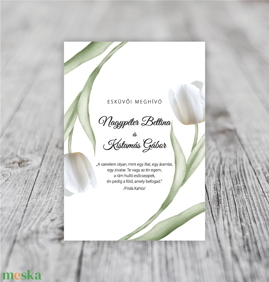Fehér tulipános - esküvői meghívó - esküvő - meghívó & kártya - meghívó - Meska.hu Fehér tulipános - esküvői meghívó - esküvő - meghívó & kártya - meghívó - Meska.hu
