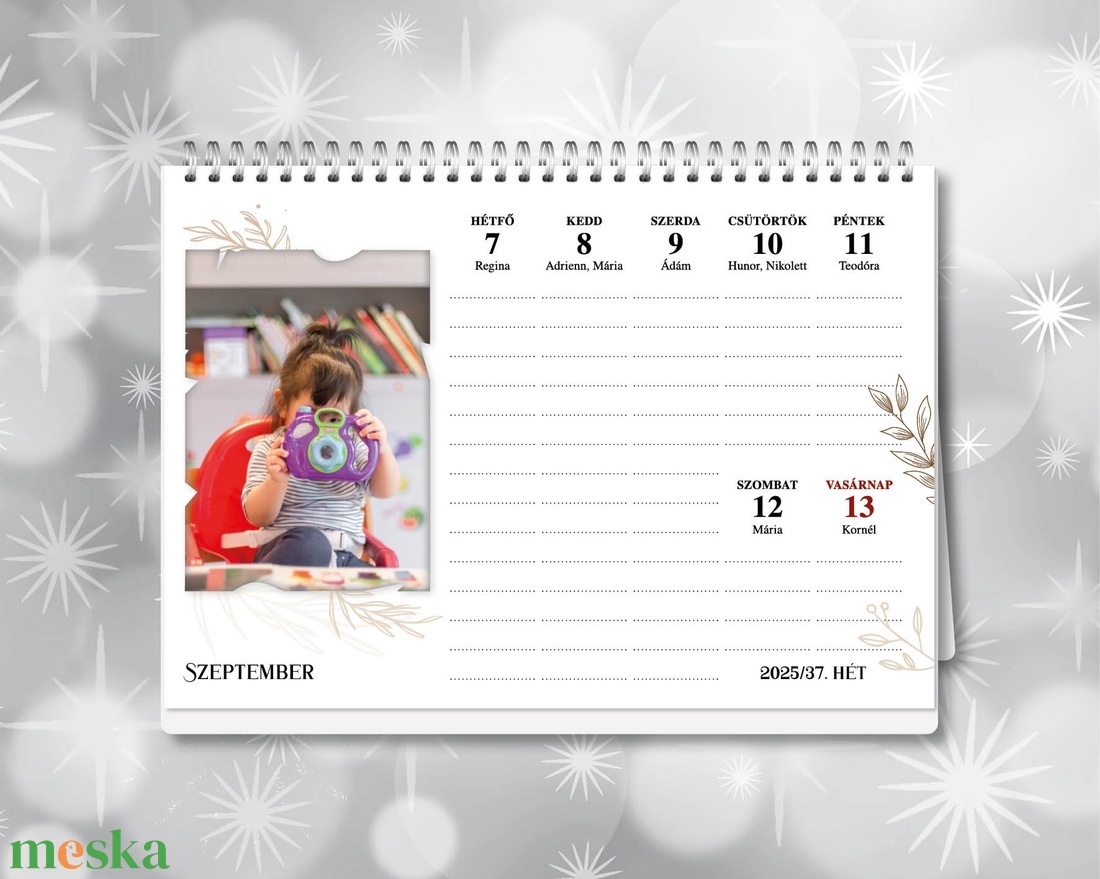 2026-os fényképes családi asztali naptár (heti kiosztással) - otthon & életmód - dekoráció - fali és függő dekoráció - falinaptár & öröknaptár - Meska.hu