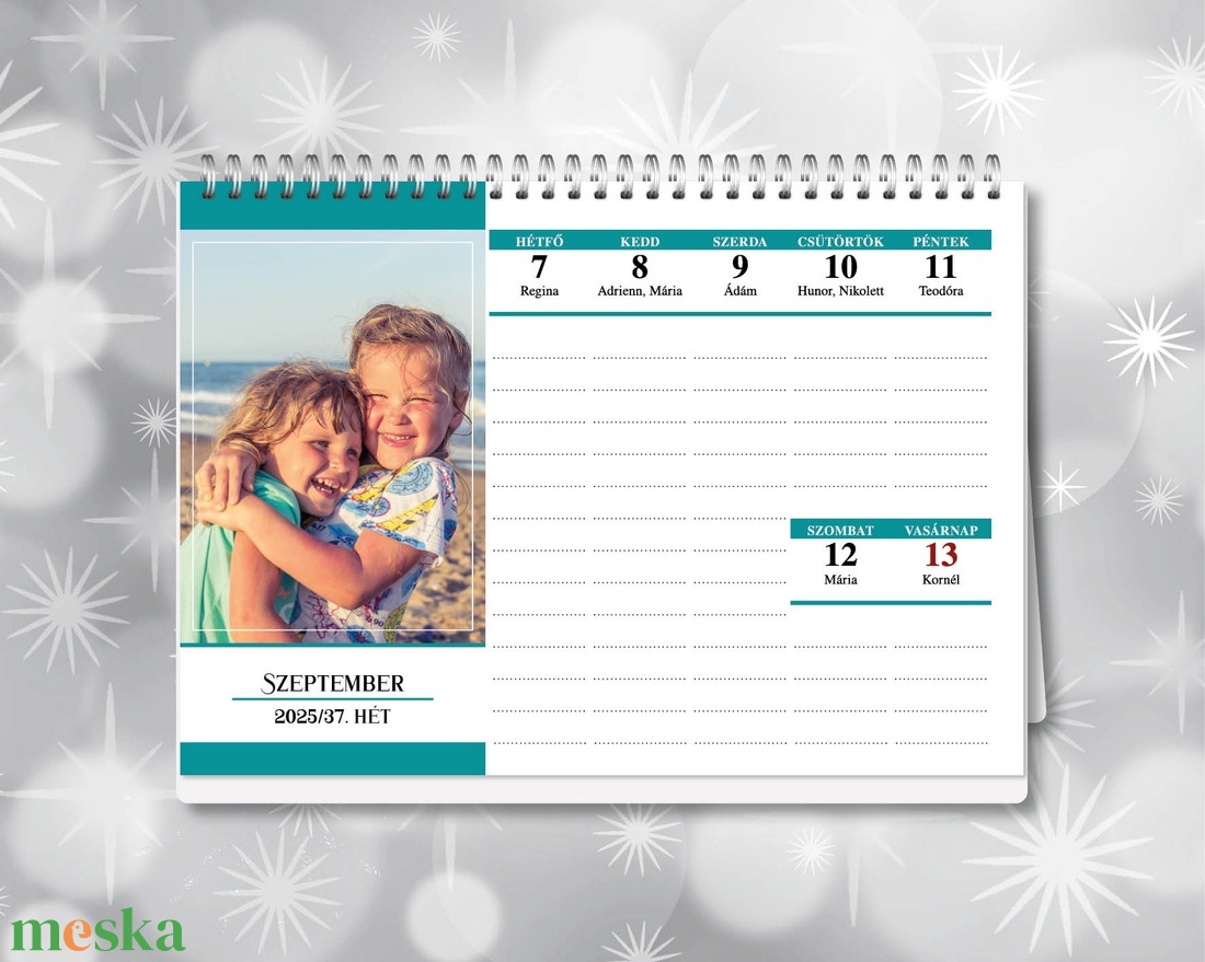 2026-os fényképes családi asztali naptár (heti kiosztással) - otthon & életmód - dekoráció - fali és függő dekoráció - falinaptár & öröknaptár - Meska.hu