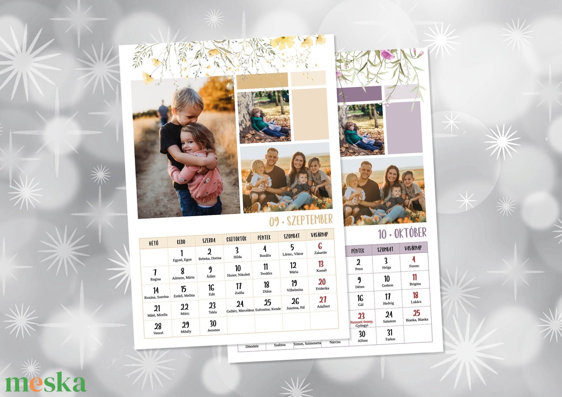 2026-os falinaptár - egyedi fényképes/családi falinaptár - névnapos falinaptár  - otthon & életmód - dekoráció - fali és függő dekoráció - falinaptár & öröknaptár - Meska.hu