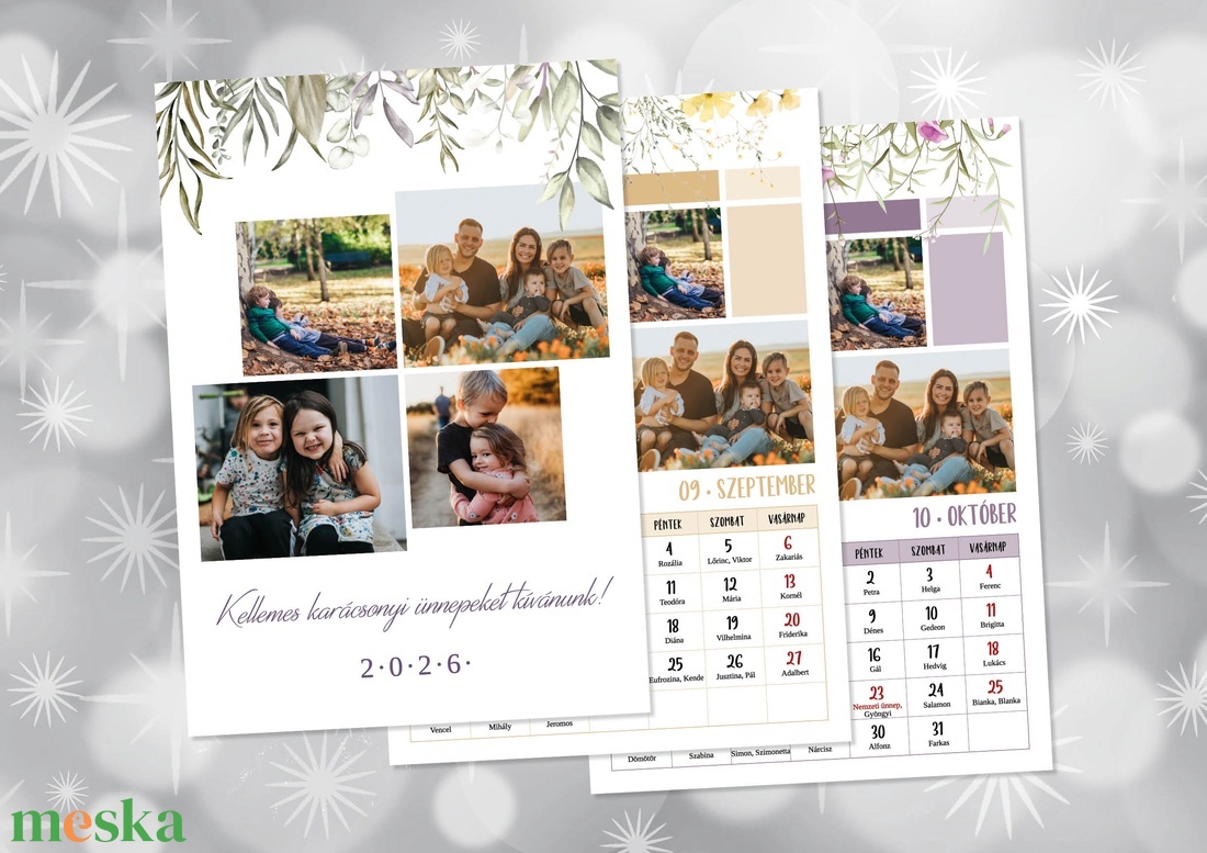 2026-os falinaptár - egyedi fényképes/családi falinaptár - névnapos falinaptár  - otthon & életmód - dekoráció - fali és függő dekoráció - falinaptár & öröknaptár - Meska.hu