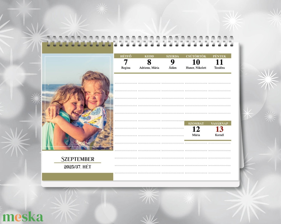 2026-os fényképes családi asztali naptár (heti kiosztással) - otthon & életmód - dekoráció - fali és függő dekoráció - falinaptár & öröknaptár - Meska.hu