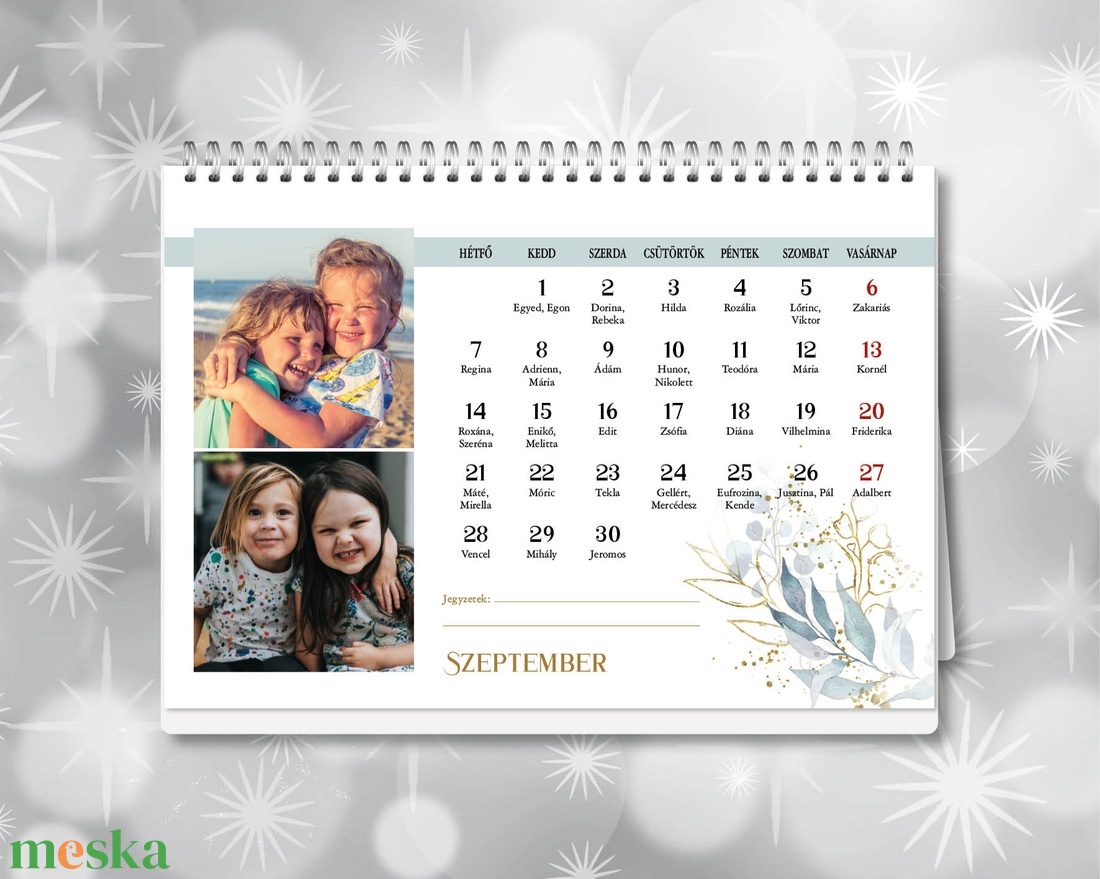 2026-os fényképes családi asztali naptár (havi kiosztással) - otthon & életmód - dekoráció - fali és függő dekoráció - falinaptár & öröknaptár - Meska.hu