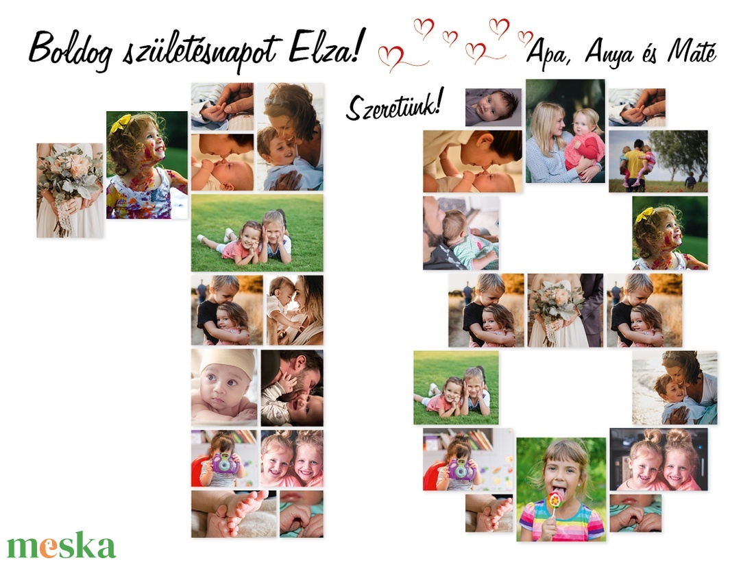 Születésnapi fotó montázs � falikép, poszter - születésnap - otthon & életmód - dekoráció - kép & falikép - plakát - Meska.hu