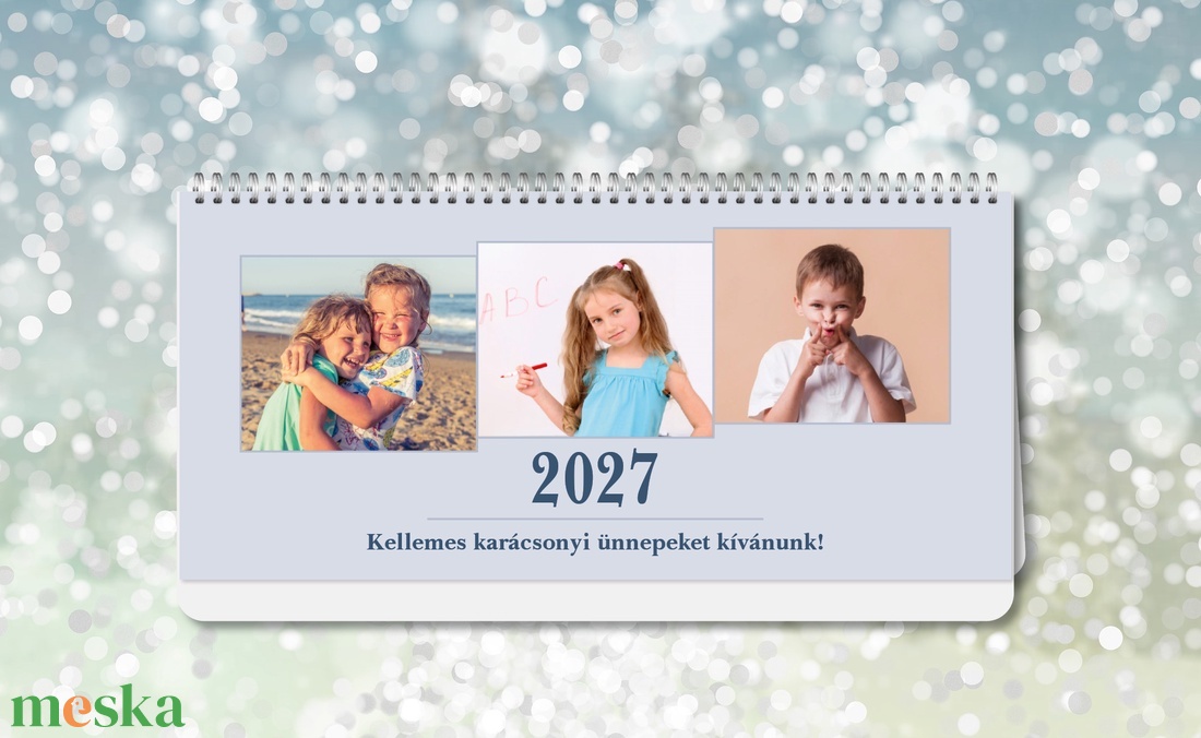 2027-es fényképes családi asztali naptár (heti kiosztással) - otthon & életmód - dekoráció - fali és függő dekoráció - falinaptár & öröknaptár - Meska.hu
