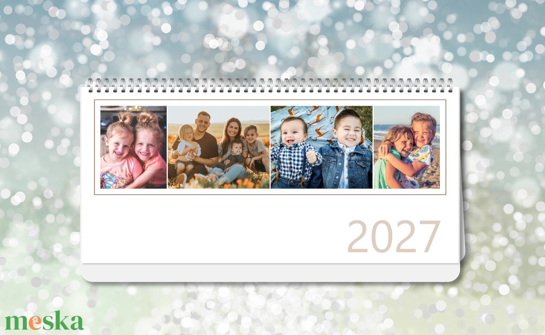 2027-es fényképes családi asztali naptár (havi kiosztással) - otthon & életmód - dekoráció - fali és függő dekoráció - falinaptár & öröknaptár - Meska.hu