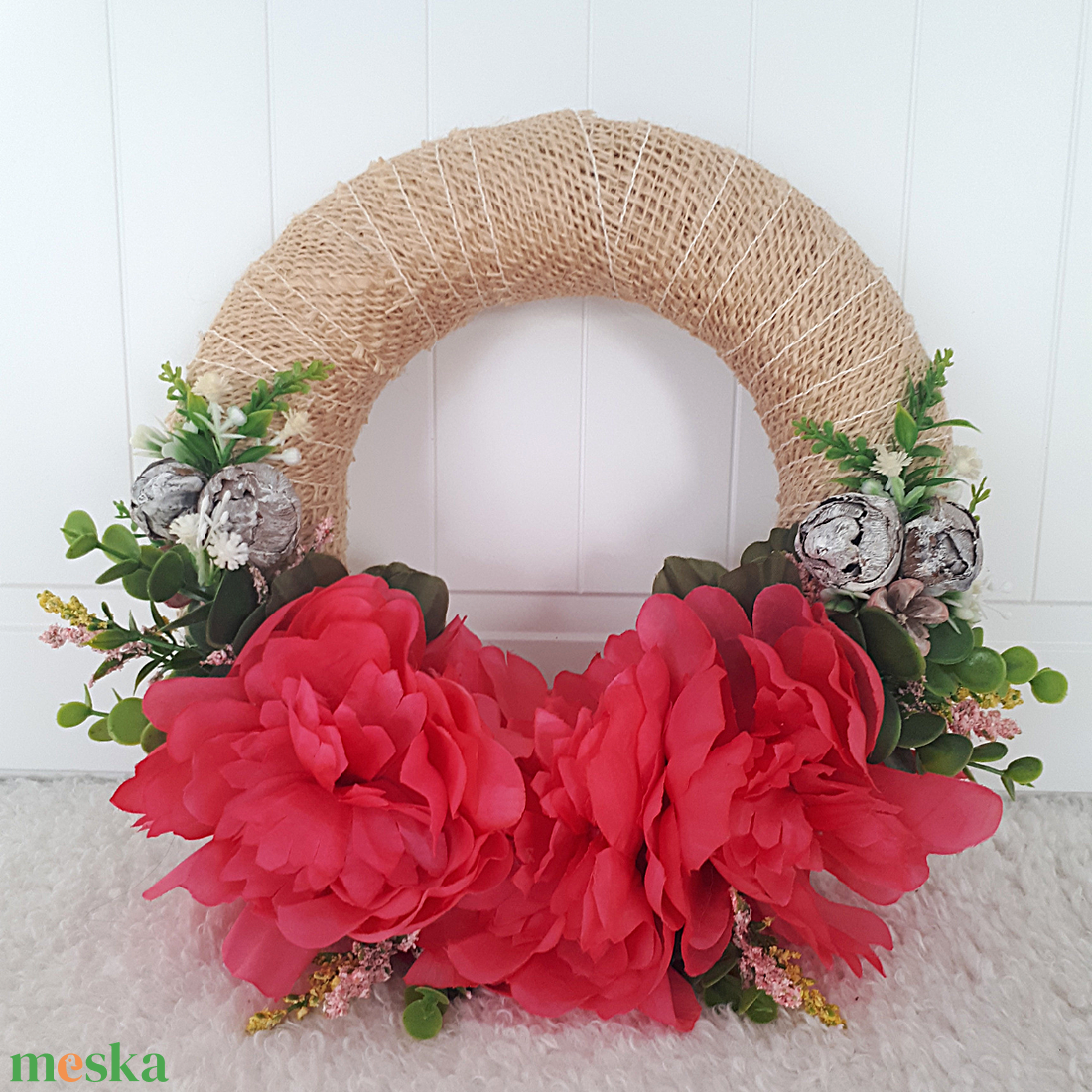 Virágos kopogtató - otthon & életmód - dekoráció - ajtó- és ablak dekoráció - ajtódísz & kopogtató - Meska.hu