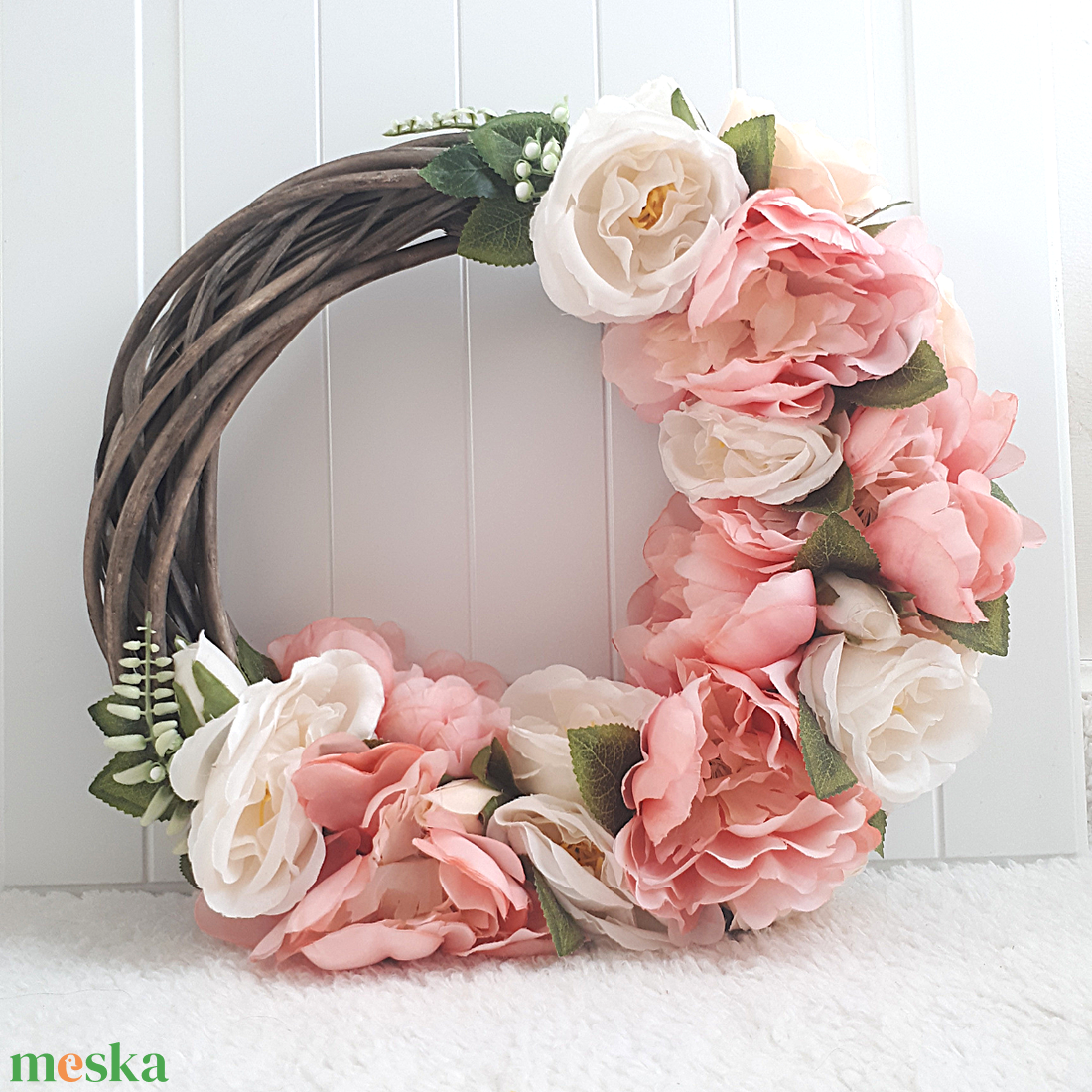 Virágos kopogtató 2 - otthon & életmód - dekoráció - ajtó- és ablak dekoráció - ajtódísz & kopogtató - Meska.hu