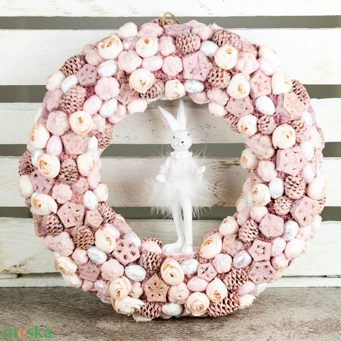 Húsvéti kopogtató nyuszival - otthon & életmód - dekoráció - ajtó- és ablak dekoráció - ajtódísz & kopogtató - Meska.hu