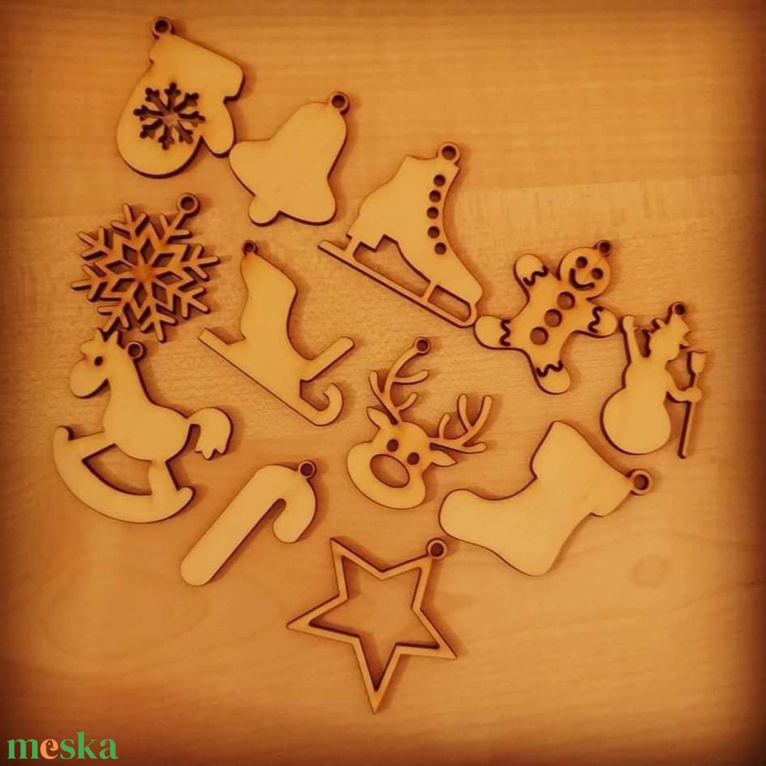 12 darabos karácsonyfa dísz szett  - karácsony - karácsonyi lakásdekoráció - karácsonyfadíszek - Meska.hu