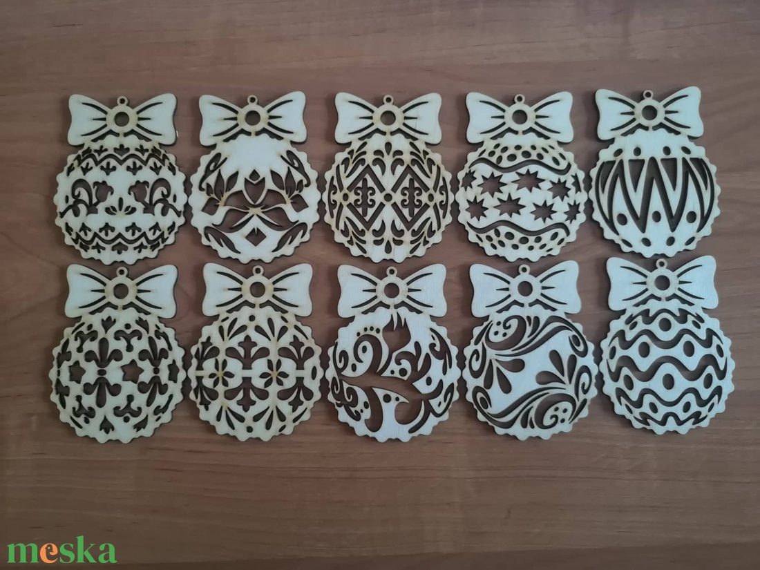 9 darabos karácsonyfa dísz - karácsony - karácsonyi lakásdekoráció - karácsonyfadíszek - Meska.hu