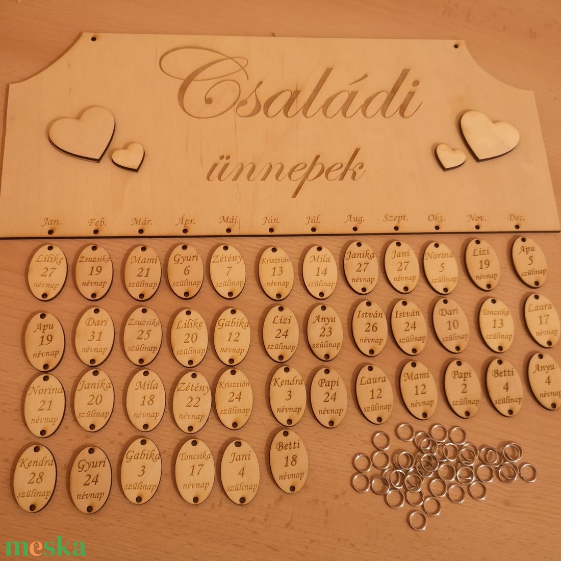 Családi ünnepek tábla - otthon & életmód - dekoráció - fali és függő dekoráció - falinaptár & öröknaptár - Meska.hu