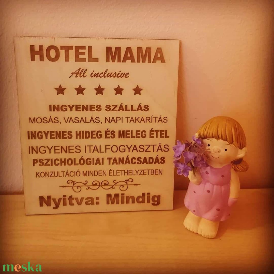 Hotel Mama tábla - otthon & életmód - dekoráció - kép & falikép - táblakép - Meska.hu