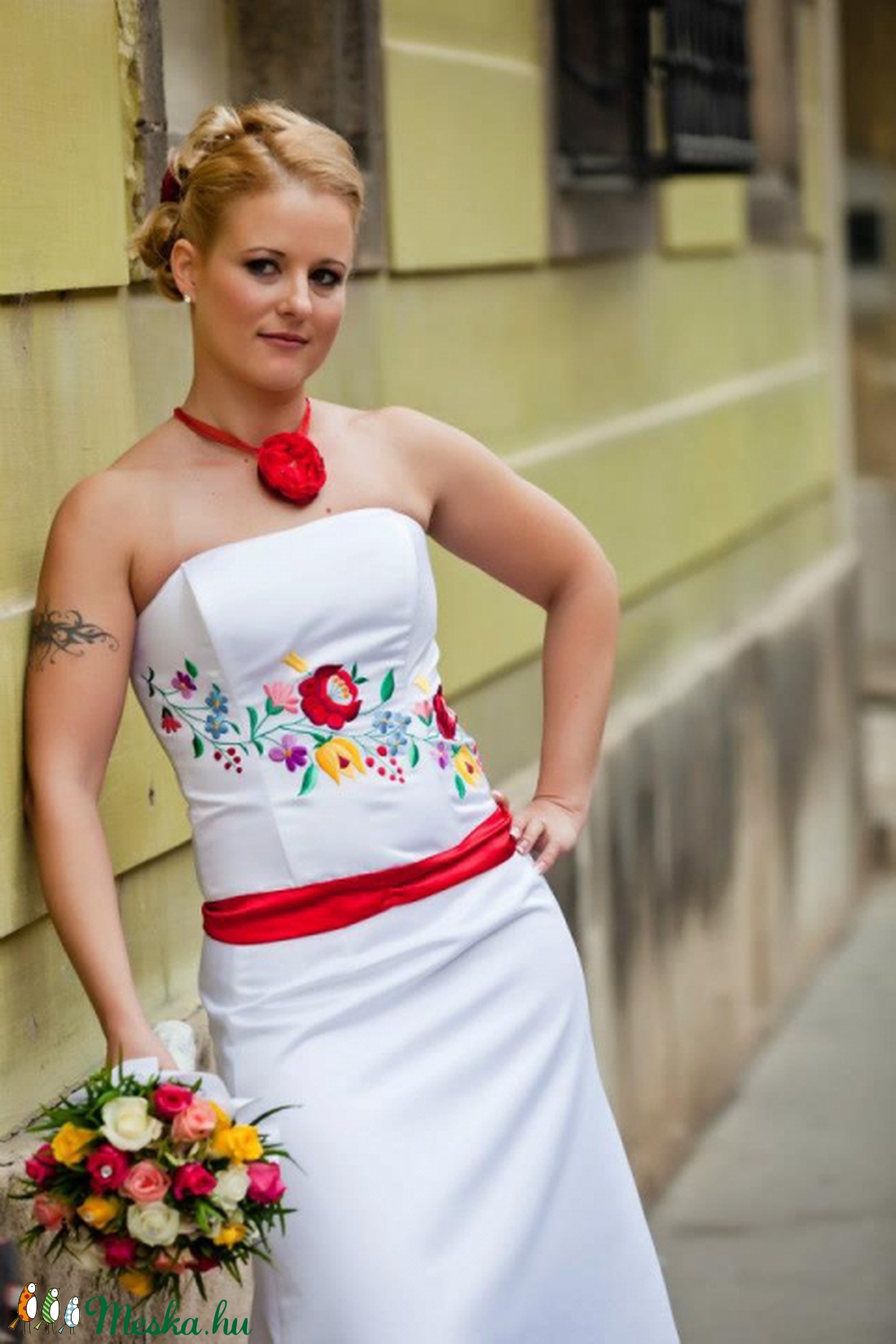 Kalocsai mintás menyasszonyi ruha 3 -  - Meska.hu