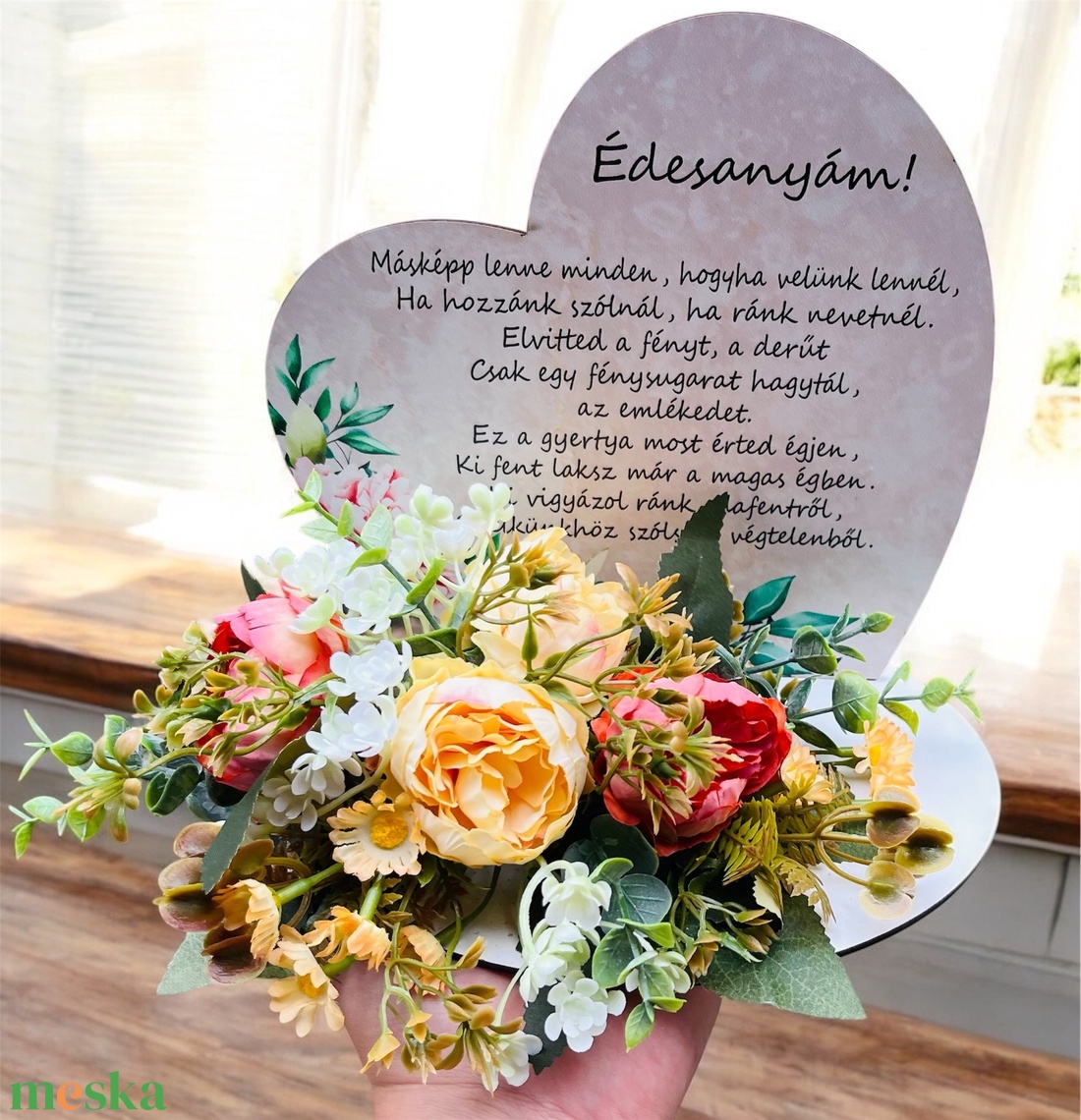 Anyák napi díszek, talpas szív dísz - otthon & életmód - dekoráció - Meska.hu
