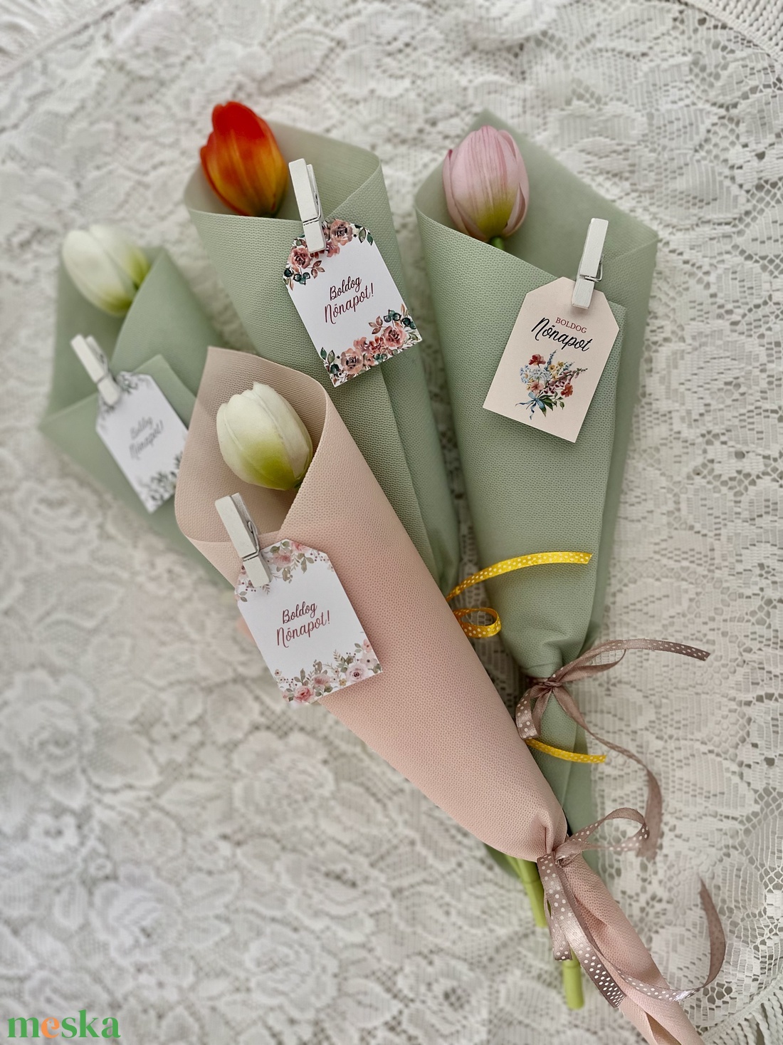 Nőnapi tulipán real touch - otthon & életmód - virágdekoráció - virágok - szálas virág - Meska.hu