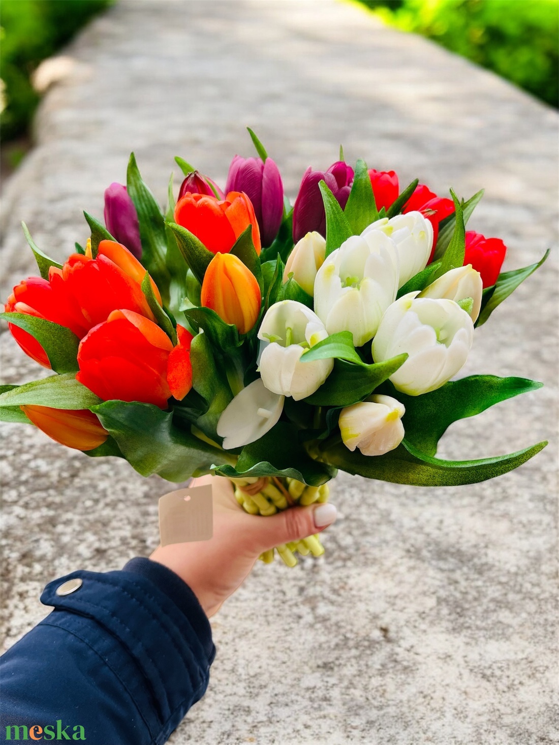 Nőnapi tulipán real touch csokor - otthon & életmód - virágdekoráció - virágok - szálas virág - Meska.hu