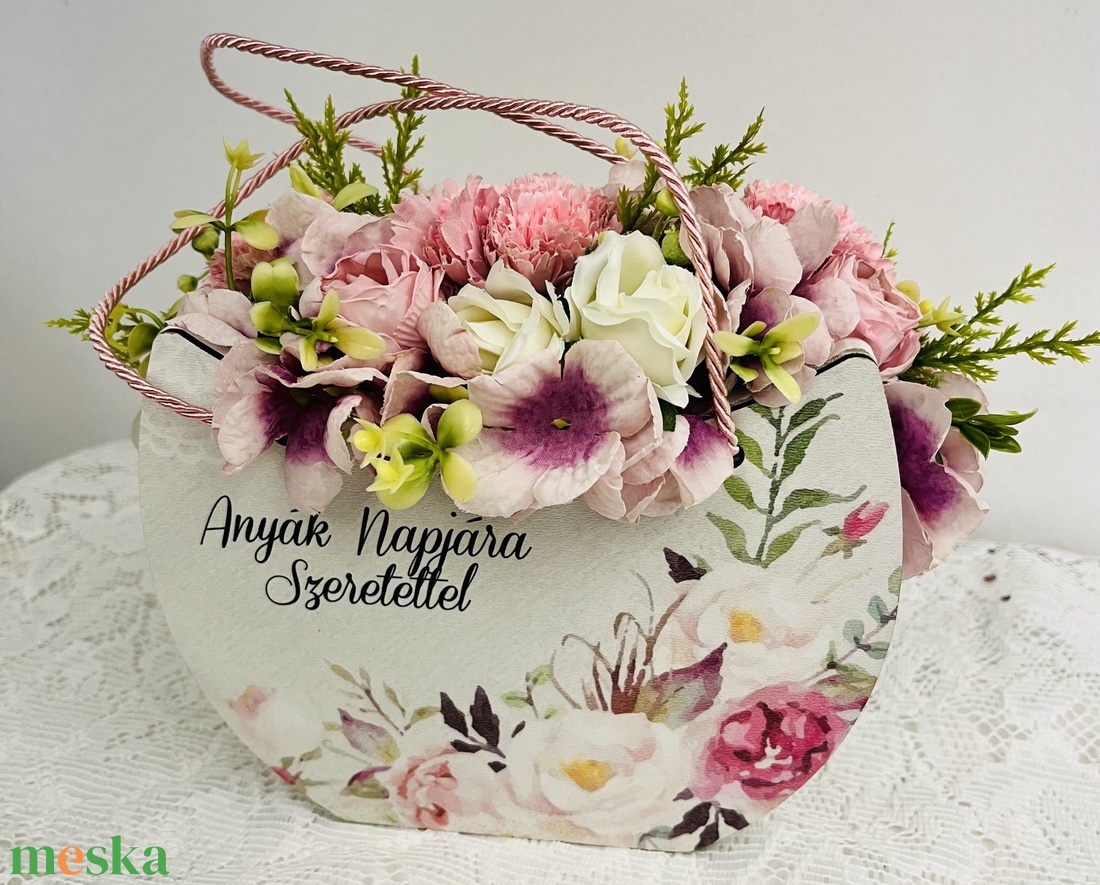 Anyák napi virág, táska.  - otthon & életmód - papír, írószer - ajándékozás kellékei - pénzátadó doboz - Meska.hu